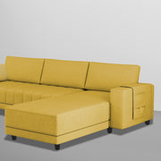 Linus RHS 4 Seater L Shape Sofa Set for Living Room (Yellow Fabric) Premium Fabric Sofa