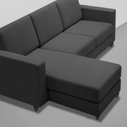 Casaliving Stoiny LHS 4 Seater L Shape Sofa Set for Living Room (Black Fabric) Premium Fabric Sofa