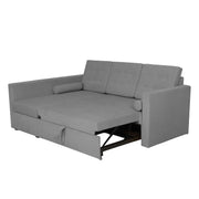 Megan LHS 4 Seater L Shaped Sofa Cum Bed for Living Room (Dark Grey Fabric) Premium Fabric Sofa