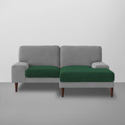 Latieo RHS 2 Seater Lounger L Shape Sofa Set for Living Room (Green Grey) Premium Fabric Sofa