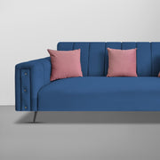 Casaliving Froster 3 Seater Sofa Set for Living Room (Blue Fabric) Premium Fabric Sofa