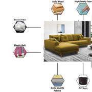 Viva LHS 6 Seater L Shape Sofa Set for Living Room (Yellow) Premium Fabric Sofa