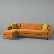 Neyami LHS 6 Seater L Shape Sofa Set for Living Room (Orange) Premium Fabric Sofa Set