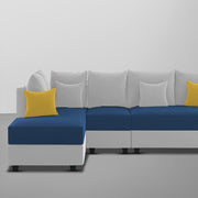 Inclair LHS 6 Seater L Shape Sofa Set for Living Room (Blue Grey Fabric) Premium Fabric Sofa