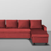 Asper RHS 6 Seater L Shape Sofa Set for Living Room (Maroon Fabric) Premium Fabric Sofa
