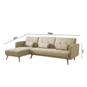 Gamora LHS 4 Seater L Shape Sofa Set for Living Room (Cream) Premium Fabric Sofa