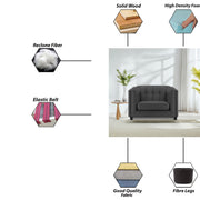 Sinclair 1 Seater Sofa Set for Living Room (Blue Colour) Premium Fabric Sofa
