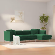 Vesco RHS 6 Seater L Shape Sofa Set for Living Room (Green) Premium Fabric Sofa