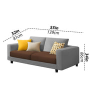 Minta 2 Seater Sofa Set for Living Room (Black - Colour Fabric) Premium Fabric Sofa Set for Living Room