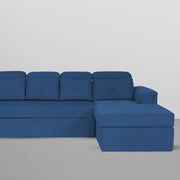 Elvi RHS 6 Seater L Shape Sofa Set for Living Room (Blue Fabric) Premium Fabric Sofa