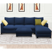 Rihan 8 Seater L Shape Sofa Set with Ottoman for Living Room (Blue Fabric) Right Side Sofa