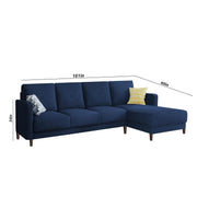 Swaloni RHS 6 Seater L Shape Sofa Set for Living Room (Blue) Premium Fabric Sofa