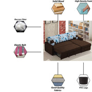 Rolando 4 Seater Sofa Cum Bed for Living Room (Cream Black) Premium Fabric Sofa