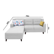 Lifestyle 4 Seater LHS L Shape Sofa Set for Living Room - (Grey Fabric) Premium Fabric Sofa Set