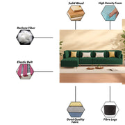 Salina LHS 6 Seater L Shape Sofa Set for Living Room (Black) Premium Fabric Sofa