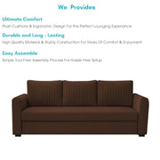 Clifton 3 Seater Sofa Cum Bed for Living Room (Brown Fabric) Premium Fabric Sofa