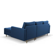 Ashton RHS 4 Seater L Shape Sofa Set with Center Table for Living Room (Blue Fabric) Premium Fabric Sofa