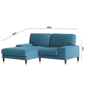 Latieo LHS 2 Seater Lounger L Shape Sofa Set for Living Room (Turquise) Premium Fabric Sofa