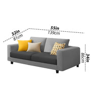 Minta 2 Seater Sofa Set for Living Room (Black - Colour Fabric) Premium Fabric Sofa Set for Living Room