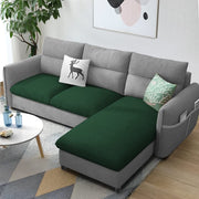 Andon 4 Seater L Shape Sofa Set for Living Room (Green Grey Fabric) Right Side Sofa
