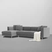 Vesco LHS 6 Seater L Shape Sofa Set for Living Room (Grey) Premium Fabric Sofa