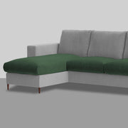 Charmi LHS 4 Seater L Shape Sofa Set for Living Room (Green Grey Fabric) Premium Fabric Sofa