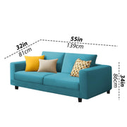 Minta 2 Seater Sofa Set for Living Room (Turquise - Colour Fabric) Premium Fabric Sofa Set for Living Room