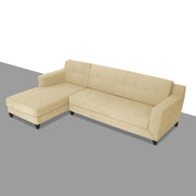 Fracher LHS 4 Seater L Shape Sofa Set for Living Room (Cream Fabric) Premium Fabric Sofa