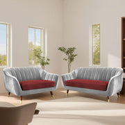 Casaliving Anyse 2 Seater Sofa Set for Living Room (Grey Colour Fabric) Premium Fabric Sofa