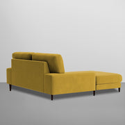 Latieo LHS 2 Seater Lounger L Shape Sofa Set for Living Room (Yellow) Premium Fabric Sofa