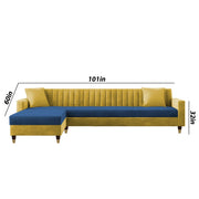Garcia LHS 6 Seater L Shape Sofa Set for Living Room (Black Grey - Colour) Premium Fabric Sofa Set