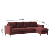 Charmi RHS 6 Seater L Shape Sofa Set for Living Room (Maroon Fabric) Premium Fabric Sofa