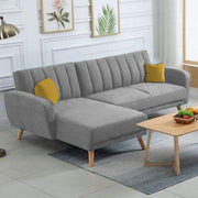 Rino LHS 4 Seater L Shape Sofa Set for Living Room (Grey Fabric)