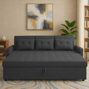 Treshta 3 Seater Pull-Out Premium Fabric Sofa Cum Bed Sofa Set for Living Room (Black Fabric Color) Premium Fabric Sofa Set for Living Room Sofa Cum Bed