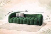 Ariana Modern Premium Boucle Fabric Sofa, Upholstered 3 Seater Sofa Set for Living Room, (Black Colour) Premium Boucle Fabric Sofa