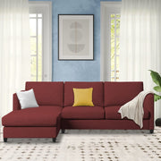 Hanery 4 Seater L Shape Sofa Set for Living Room | Colour - Maroon