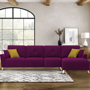 Antonio RHS 6 Seater L Shape Sofa Set for Living Room (Purple Premium Fabric)