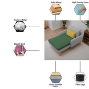 Vive 1 Seater Lounge Sofa for Living Room (Green Grey Colour) Premium Fabric Sofa