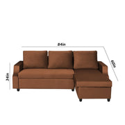 Asper RHS 4 Seater L Shape Sofa Set for Living Room (Brown Fabric) Premium Fabric Sofa