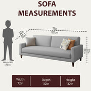 Casaliving Amara 3 Seater Sofa Set for Living Room (Black Pine Colour Fabric) Premium Fabric Sofa