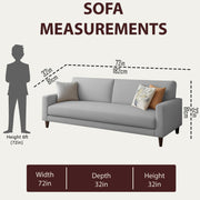 Kaven 3 Seater Sofa Set for Living Room (Yellow Grey Colour Fabric) Premium Fabric Sofa