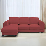 Casaliving Logan RHS 4 Seater L Shape Sofa Set for Living Room (Blue Black Fabric) Premium Fabric Sofa