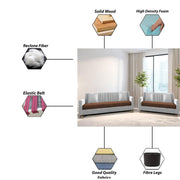 Garcia 3+2 Seater Sofa Set for Living Room (Black - Grey)