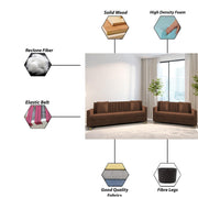 Garcia 3+2 Seater Sofa Set for Living Room (Black - Grey)