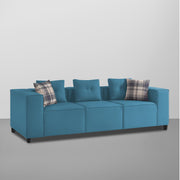 Karoline 3 Seater Sofa Set with Center Table for Living Room (Black Colour) Premium Fabric Sofa