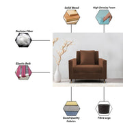 Garcia 1 Seater Sofa Set for Living Room (Black Colour) Premium Fabric Sofa