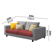 Minta 2 Seater Sofa Set for Living Room (Maroon Grey - Colour Fabric) Premium Fabric Sofa Set for Living Room