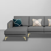 Falco LHS 6 Seater L Shape Sofa Set for Living Room (Dark Grey Fabric) Premium Fabric Sofa