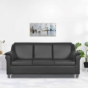 Scott 3 Seater Sofa Set for Living Room (Black Fabric) Premium Fabric Sofa