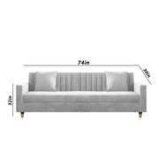 Garcia 3 Seater Sofa Set for Living Room (Blue Black Colour) Premium Fabric Sofa